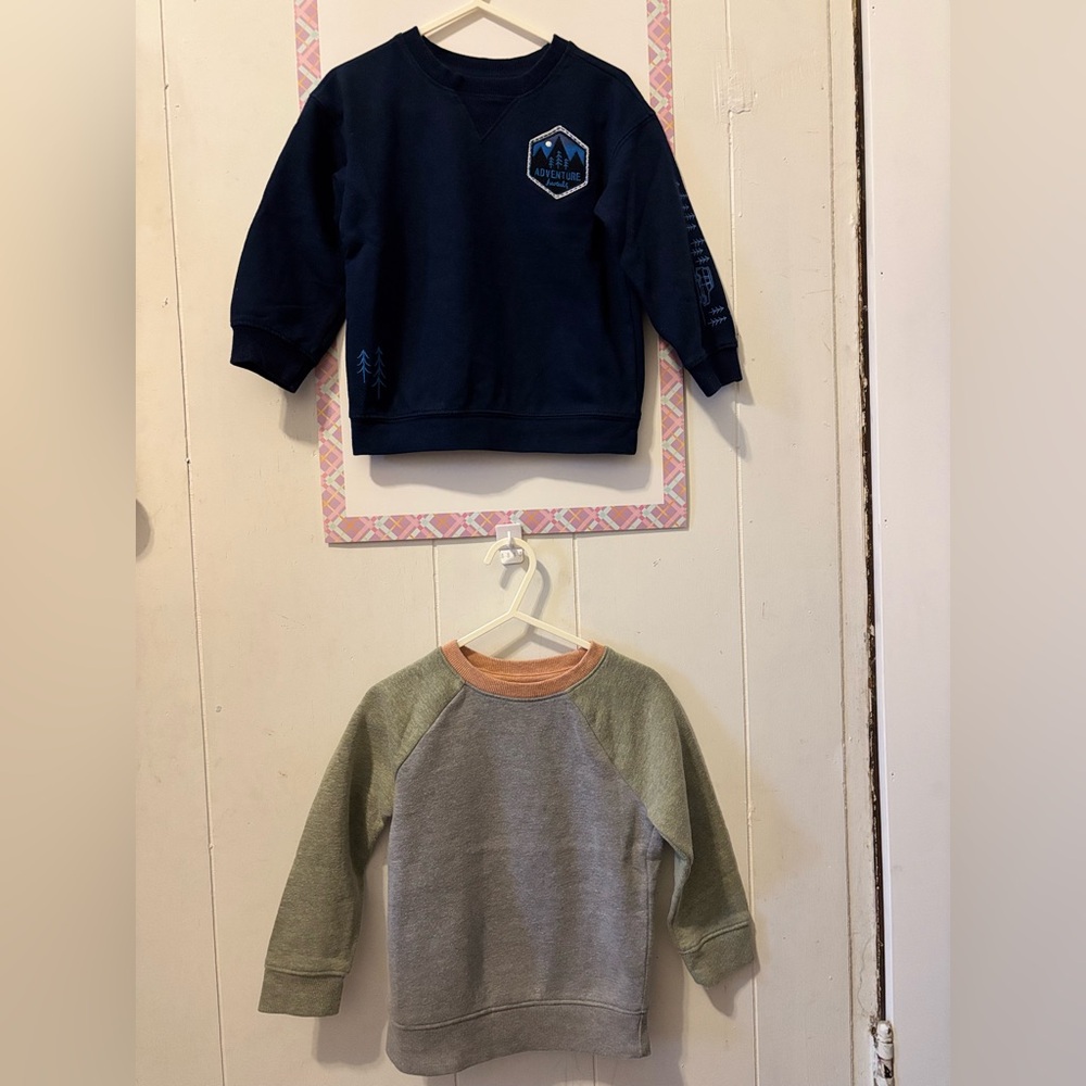Cat & Jack - Navy and Olive Sweatshirt Duo